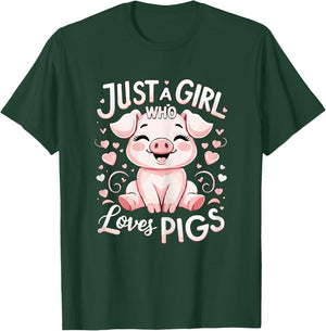 Just A Girl Who Loves Pigs T-Shirt - T-Shirt | Forest