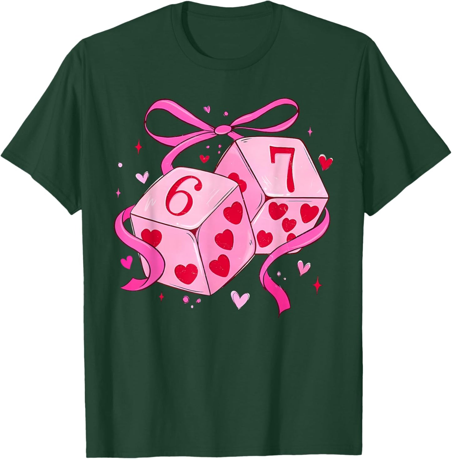Preppy Six Seven Valentine Funny Coquette Valentine T-Shirt - T-Shirt | Forest