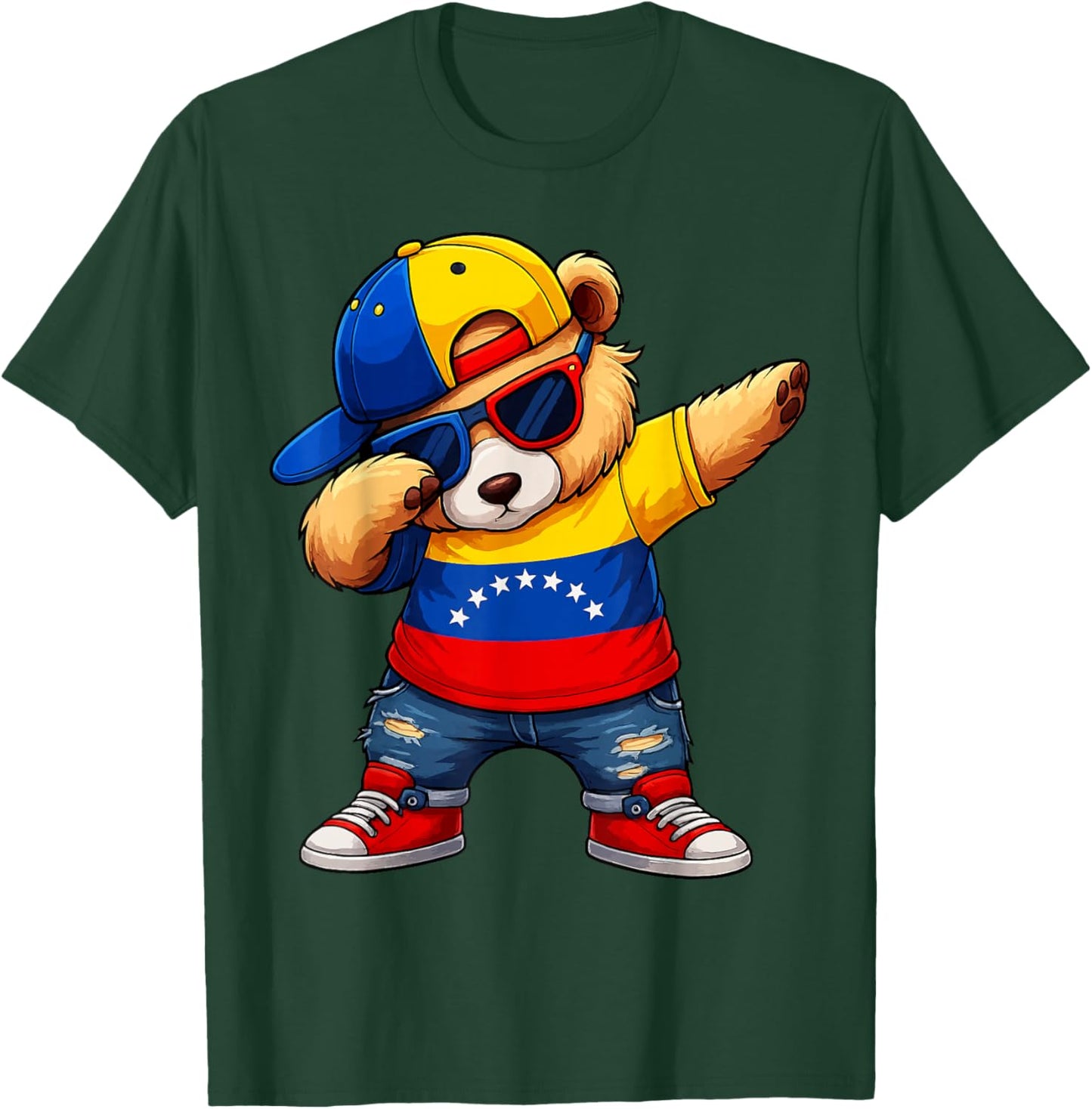 Venezuela Hispanic Heritage Venezuelan Bear Dabbing Kids T-Shirt - T-Shirt | Forest