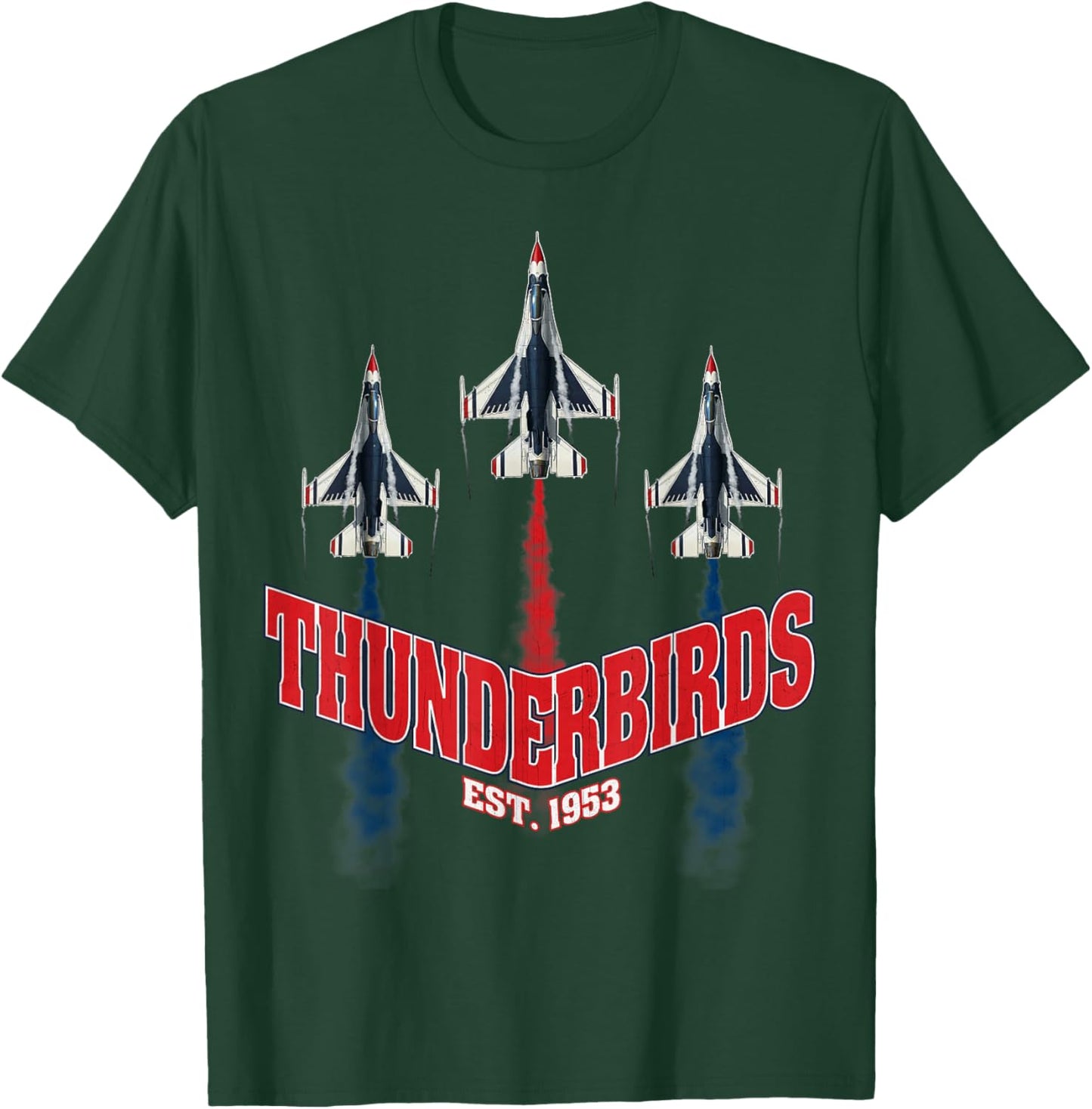 USAF Thunderbirds F16 57th Wing Vintage Airshow Gifts T-Shirt - T-Shirt | Forest