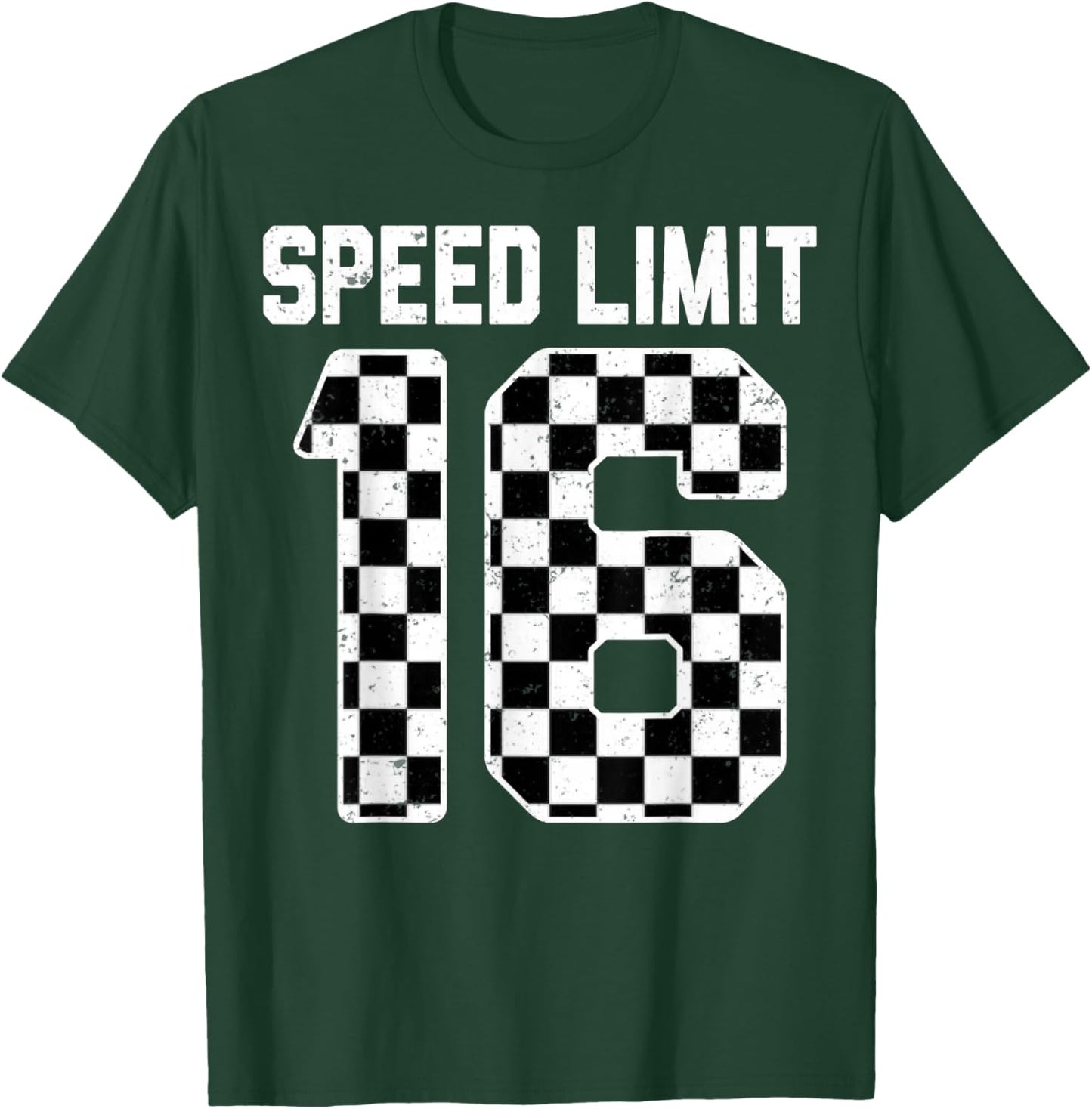 Speed Limit 16 Race Car Teen Driver 16th Birthday T-Shirt - T-Shirt | Forest