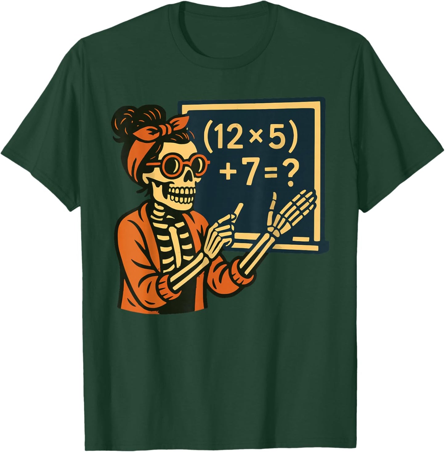 Halloween Teacher Six Seven Meme 6 7 Skeleton Spooky Costume T-Shirt - T-Shirt | Forest