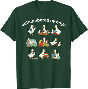 Outnumbered by Boys T-Shirt - T-Shirt | Forest
