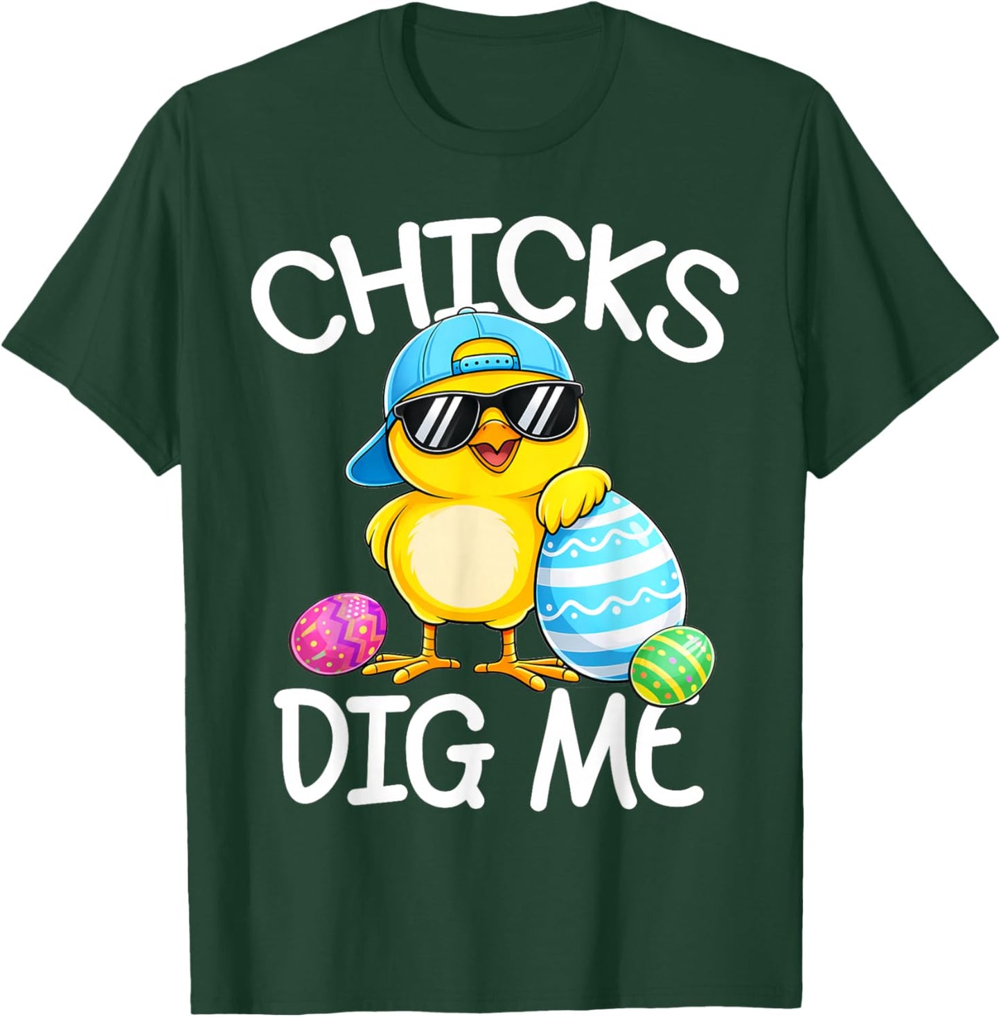 Happy Easter Chicks Dig Me Easter Toddler Boys Men Kids T-Shirt - T-Shirt | Forest