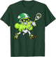 Lacrosse St Patricks Day Boys Kids Lax Sport Green Shamrock T-Shirt - T-Shirt | Forest