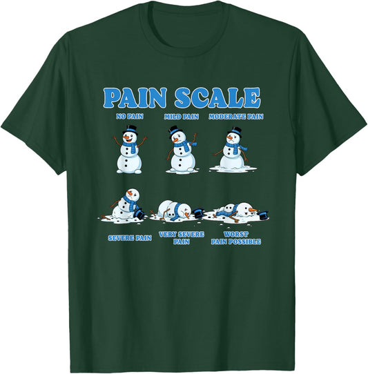 Pain Scale Snowman, Nurse Xmas Triage, and Pain Assessment T-Shirt - T-Shirt | Forest