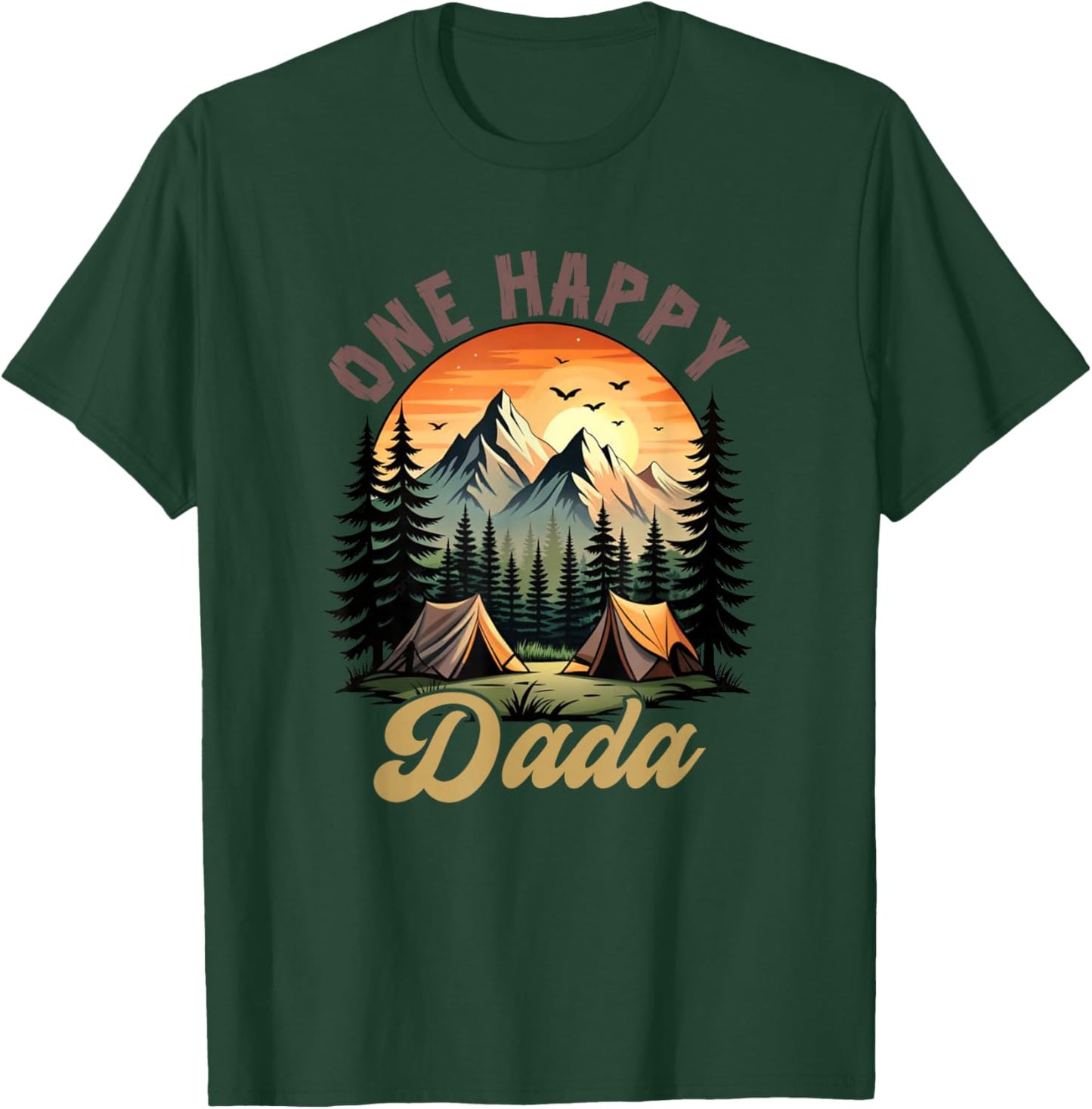 One Happy Dada Camper 1St Birthday Camping Bear T-Shirt - T-Shirt | Forest