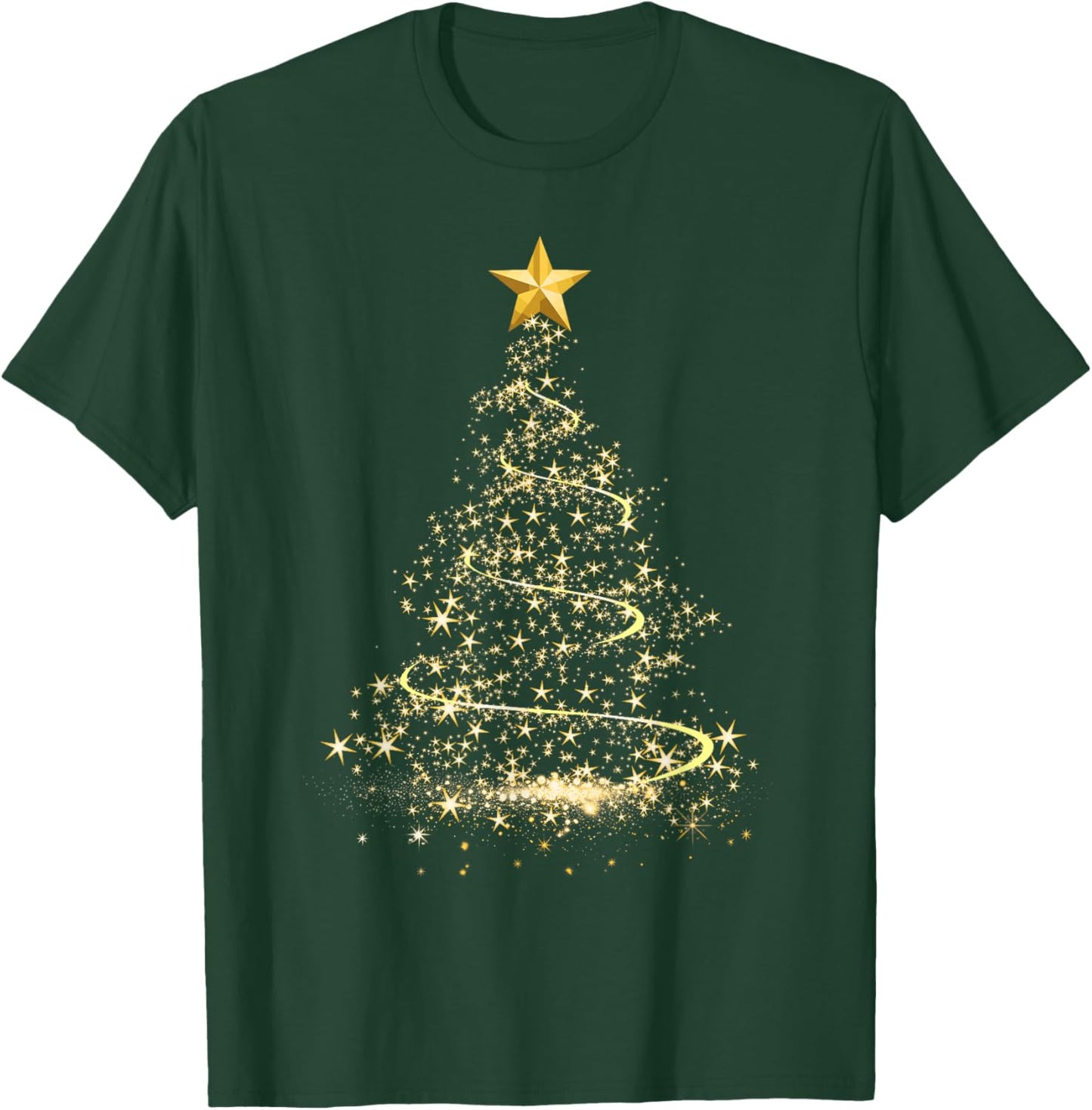 Funny Christmas Tree in Gold Merry Christmas Pajamas Women T-Shirt - T-Shirt | Forest