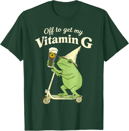 St Patrick’s Day Beer Frog Off to Get My Vitamin G T-Shirt - T-Shirt | Forest