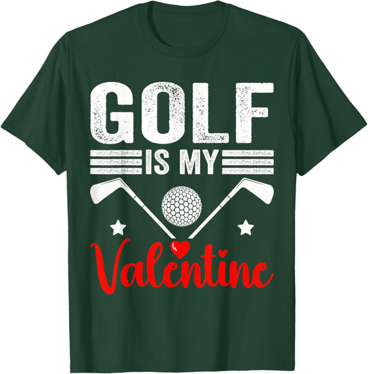 Valentine Golf Player Heart Sports Design Boys T-Shirt - T-Shirt | Forest