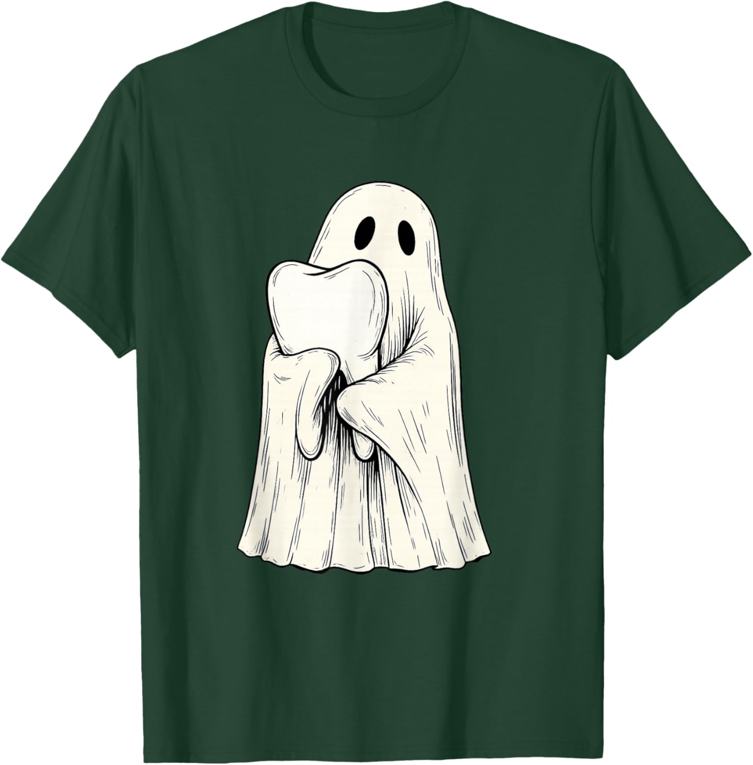 Cute Halloween Dental Molar Tooth Ghost Dentist Costume T-Shirt - T-Shirt | Forest
