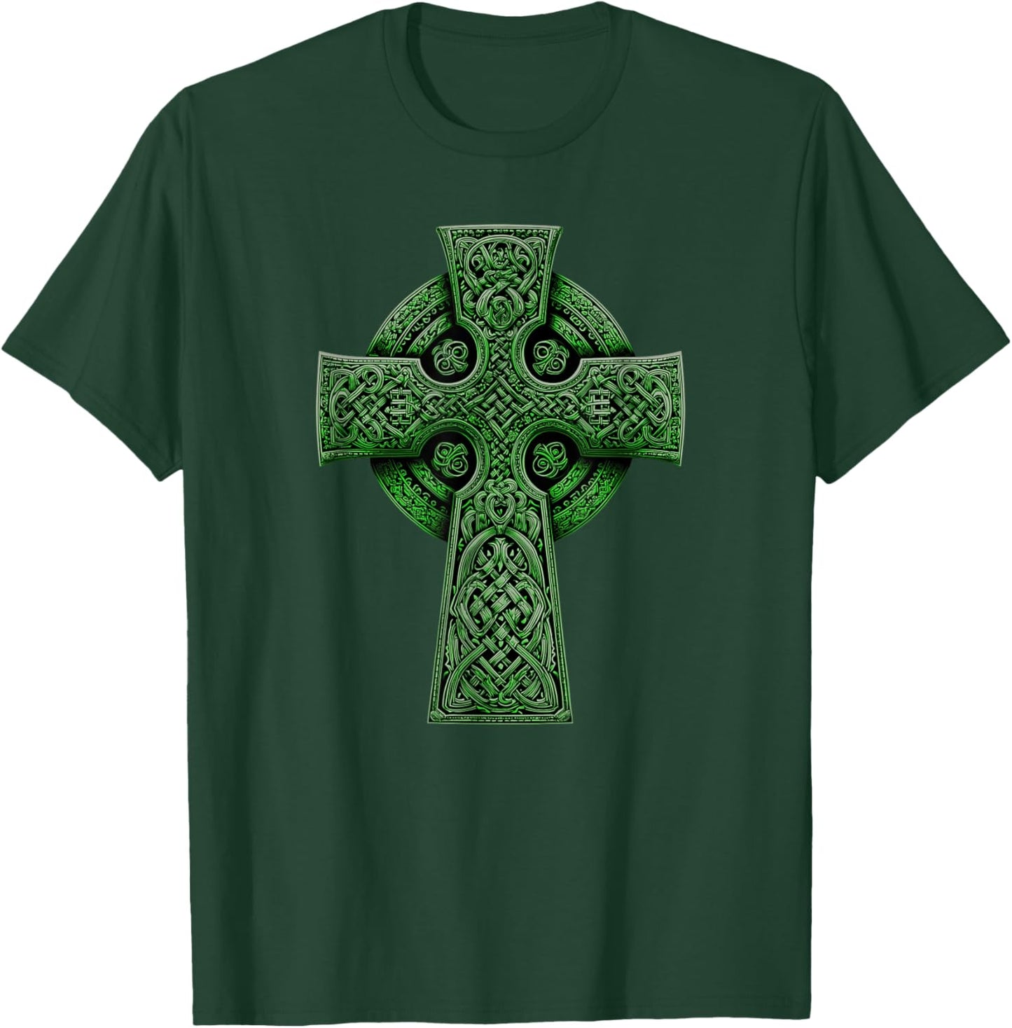 Irish Celtic Cross Knot Christian Holy Trinity Scottish Celt T-Shirt - T-Shirt | Forest