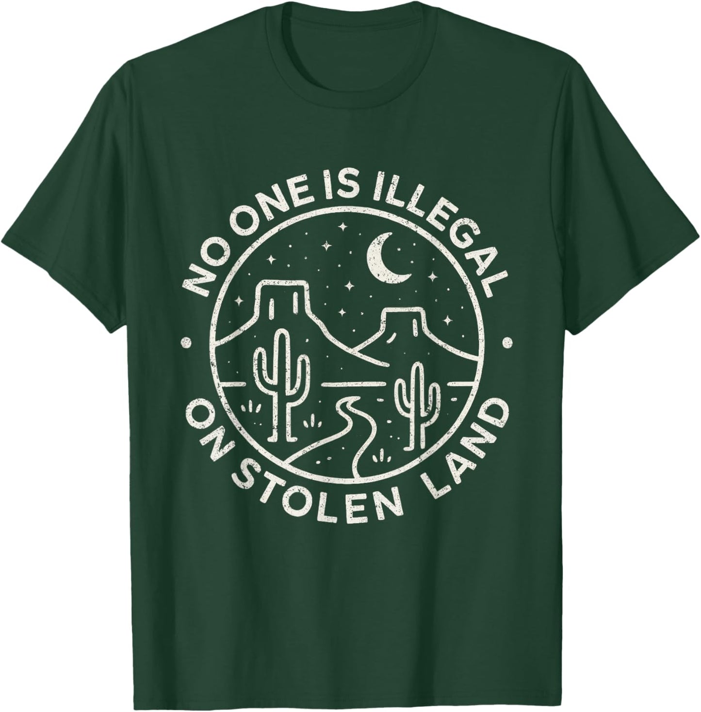 No One is Illegal On Stolen Land Native Americans Vintage T-Shirt - T-Shirt | Forest