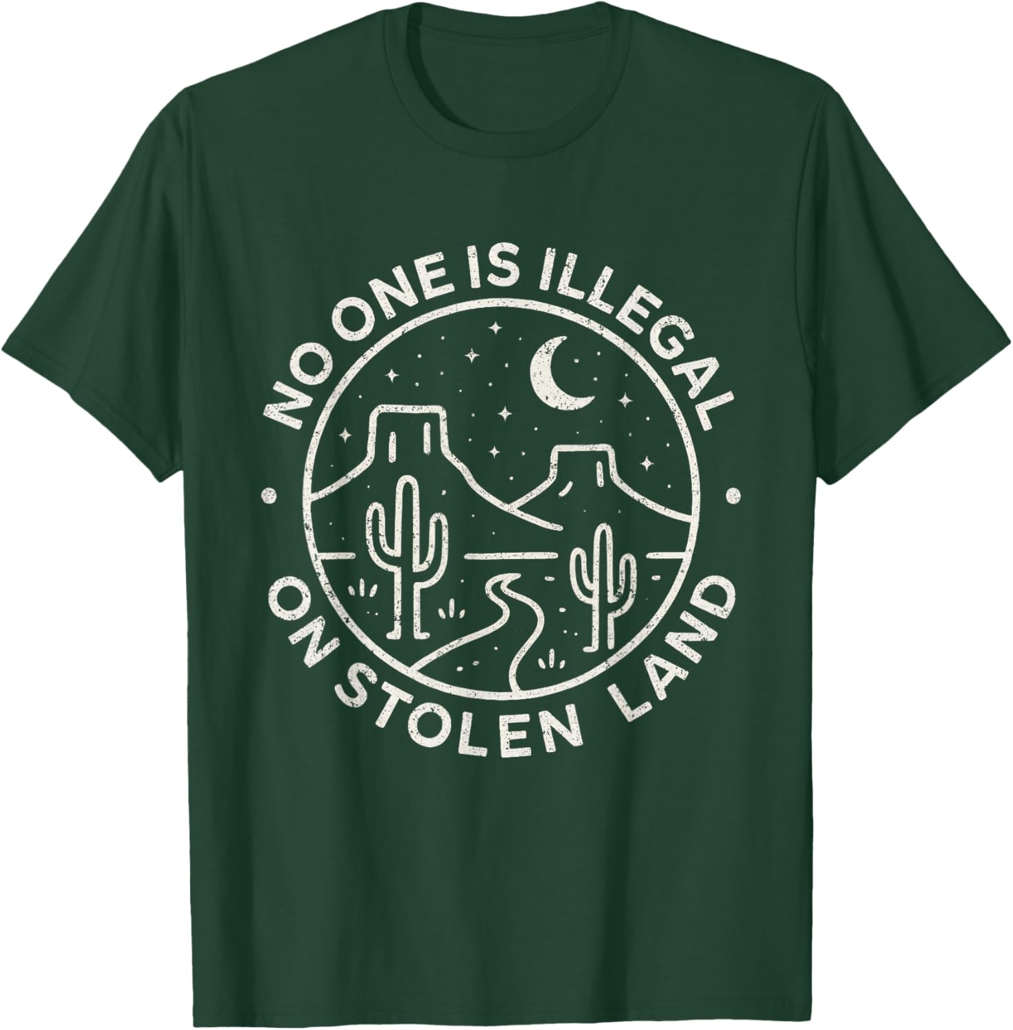 No One is Illegal On Stolen Land Native Americans Vintage T-Shirt - T-Shirt | Forest