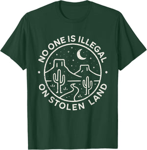 No One is Illegal On Stolen Land Native Americans Vintage T-Shirt - T-Shirt | Forest