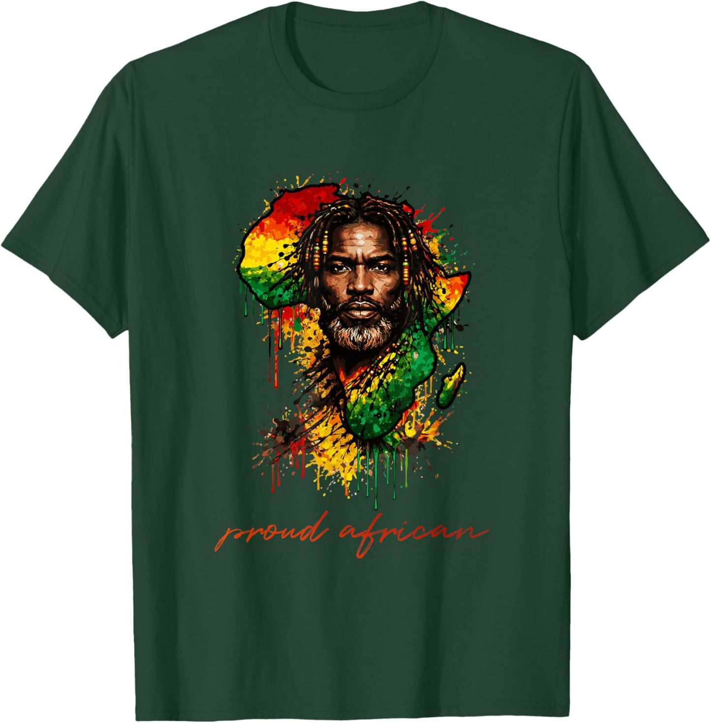 Proud African Black History Month African Heritage Art T-Shirt - T-Shirt | Forest