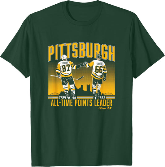 Sidney Crosby & Mario Lemieux - Points Record - Pittsburgh T-Shirt - T-Shirt | Forest