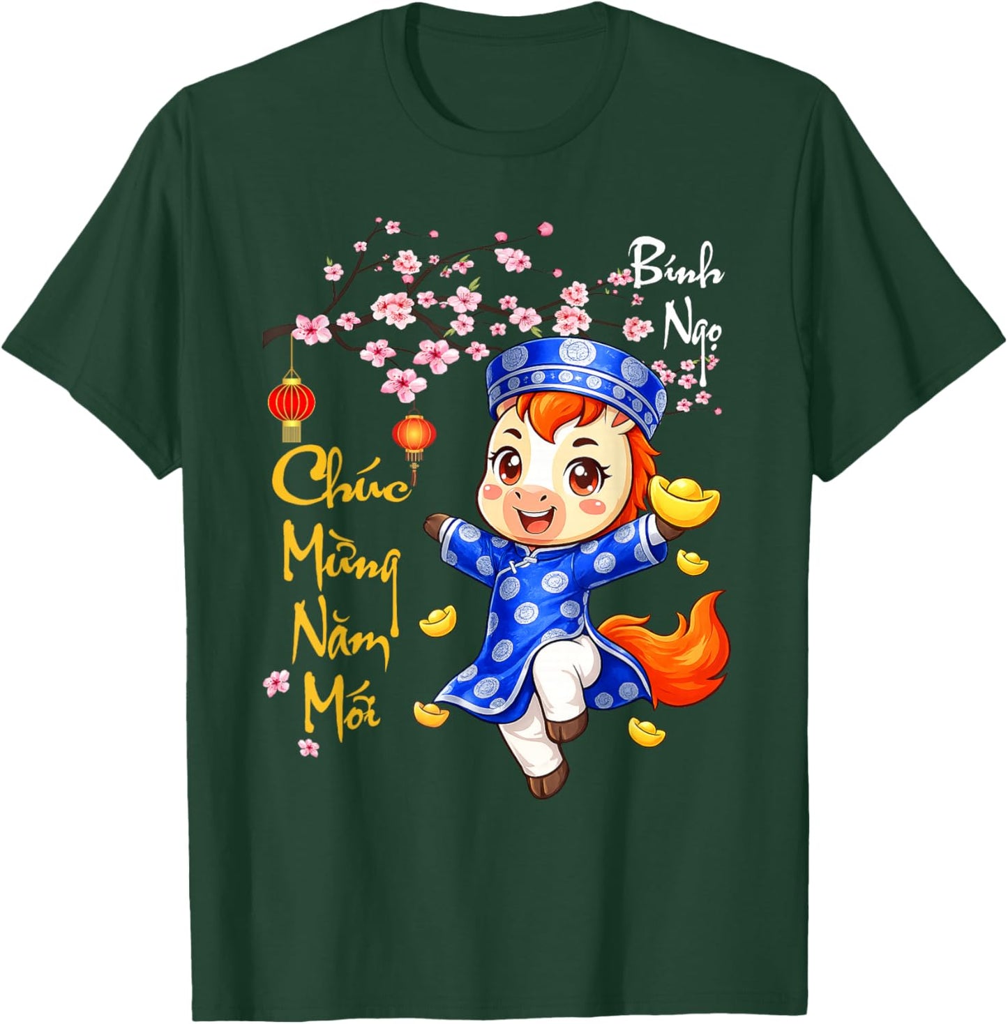 Chuc Mung NAM Moi Xuan Binh NGO Vietnamese New Year TET 2026 T-Shirt - T-Shirt | Forest
