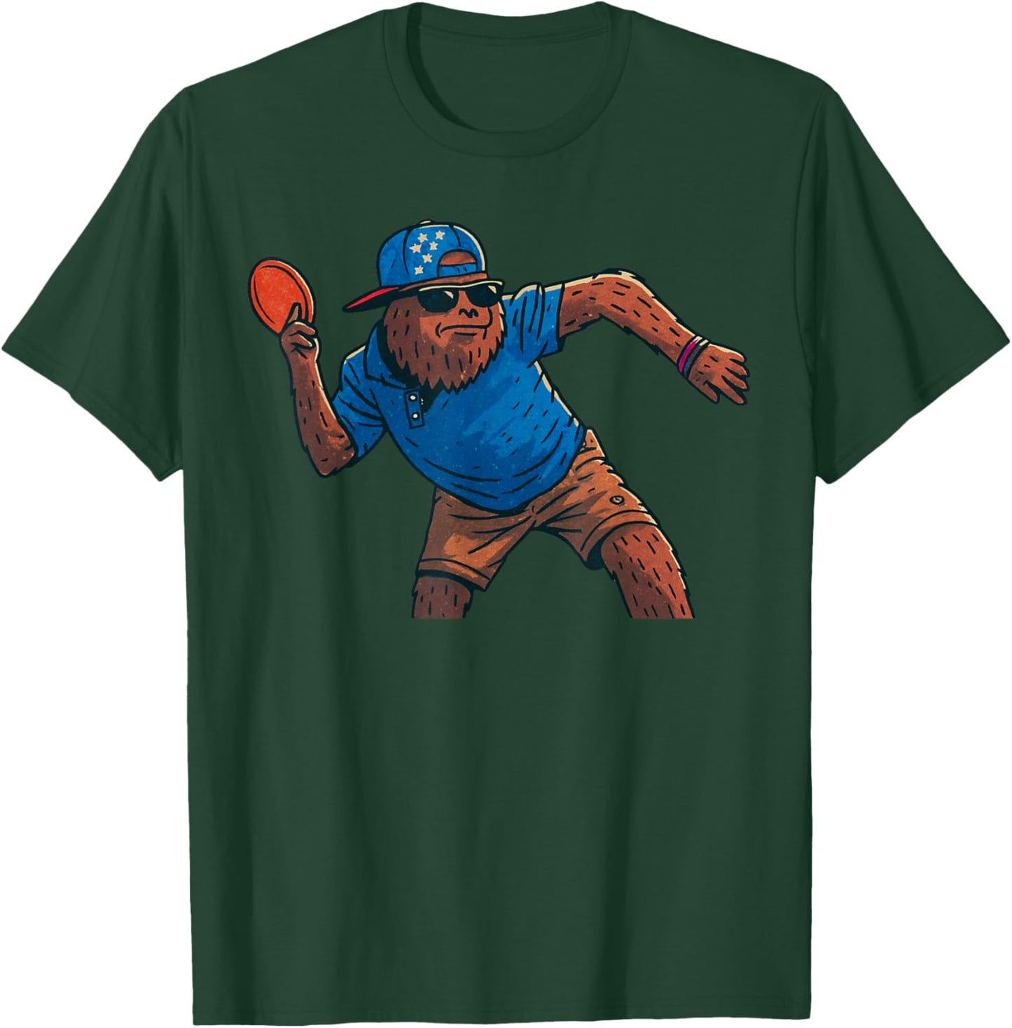 Sasquatch Disc Golfer Funny Disc Golf T-Shirt - T-Shirt | Forest