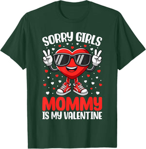 Mommy is My Valentine Boys Valentines Day Heart Toddler Kids T-Shirt - T-Shirt | Forest