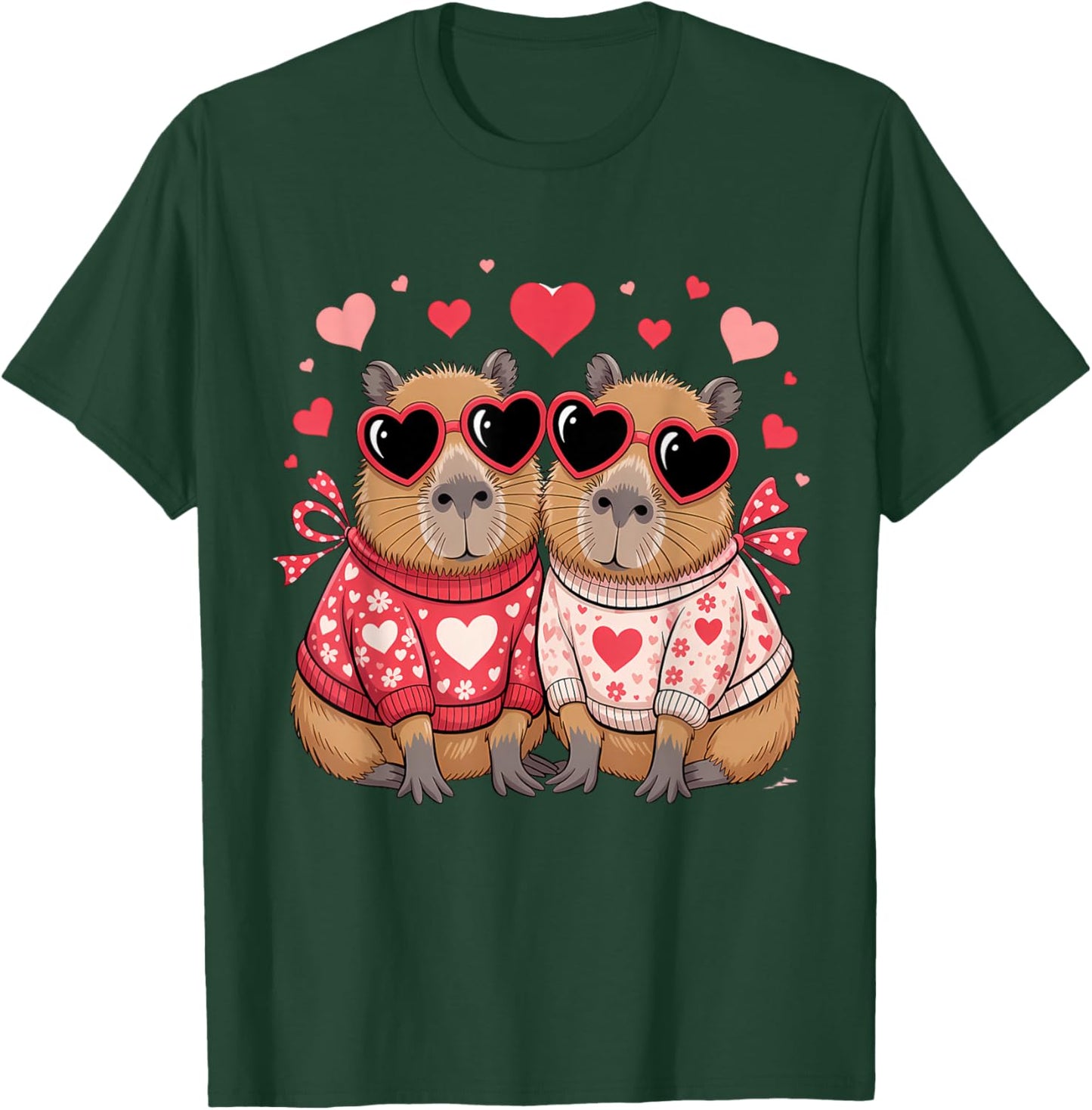 Valentines Day Cute Valentine Capybara T-Shirt - T-Shirt | Forest