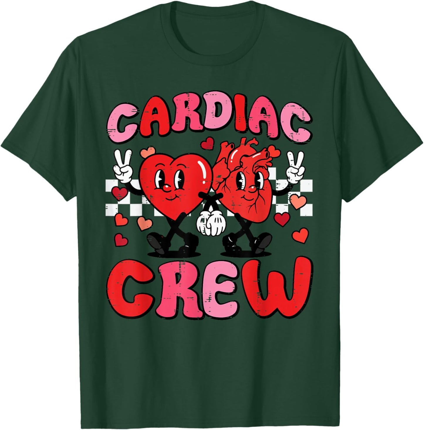 Valentine Nurse Cardiac Crew Heart Funny Scrub Top Men Women T-Shirt - T-Shirt | Forest