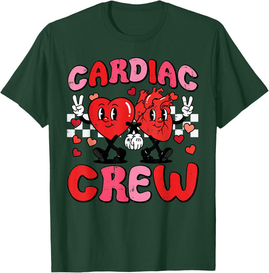 Valentine Nurse Cardiac Crew Heart Funny Scrub Top Men Women T-Shirt - T-Shirt | Forest