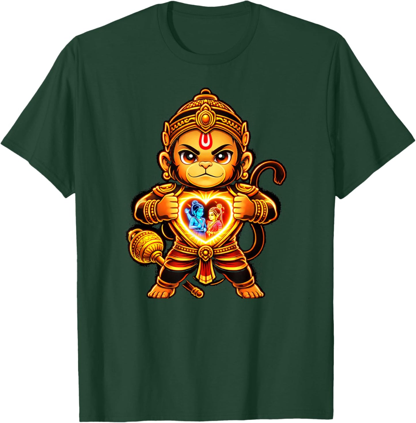 Hanumanji Hanuman Hindu Monkey God Lover Devotee T-Shirt - T-Shirt | Forest