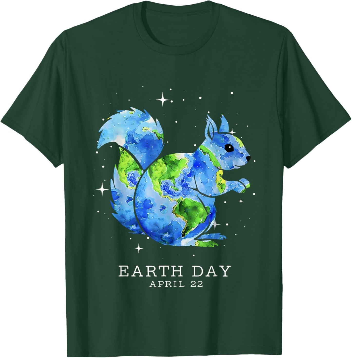 Earth Day 2026 Squirrel Art T-Shirt - T-Shirt | Forest