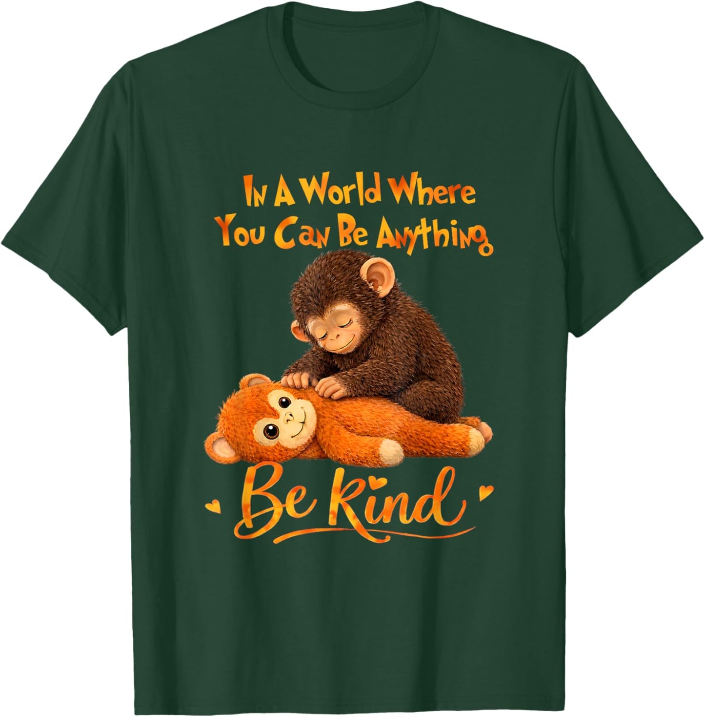 Be Kind Cute Baby Monkey Punch Team T-Shirt - T-Shirt | Forest