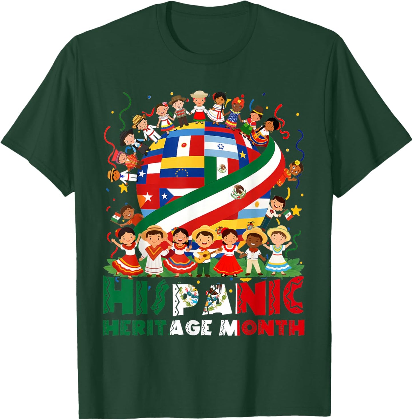 Hispanic Heritage Month Mexico All Latin Boys Girls Kids T-Shirt - T-Shirt | Forest