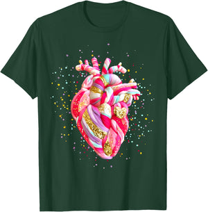 Colorful Heart Valentines Latch Hook Yarn Crochet Heart T-Shirt - T-Shirt | Forest
