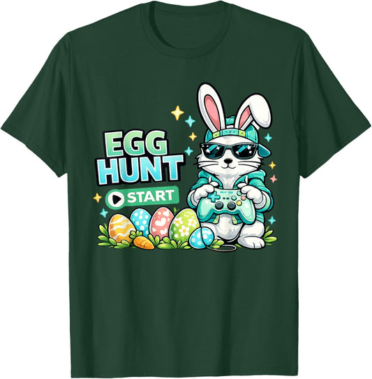 Happy Easter Day Egg Hunt Gamer Video Game Kids Men Boys T-Shirt - T-Shirt | Forest