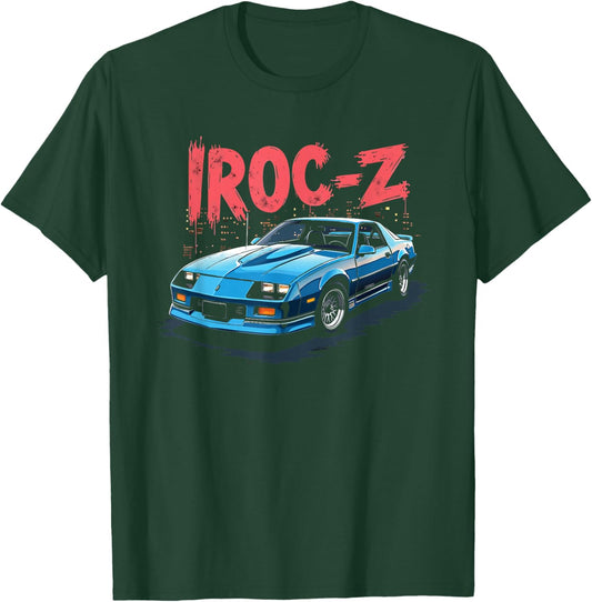 1985-1990 IROC-Z Muscle Car American Flag Patriotic IROC T-Shirt - T-Shirt | Forest