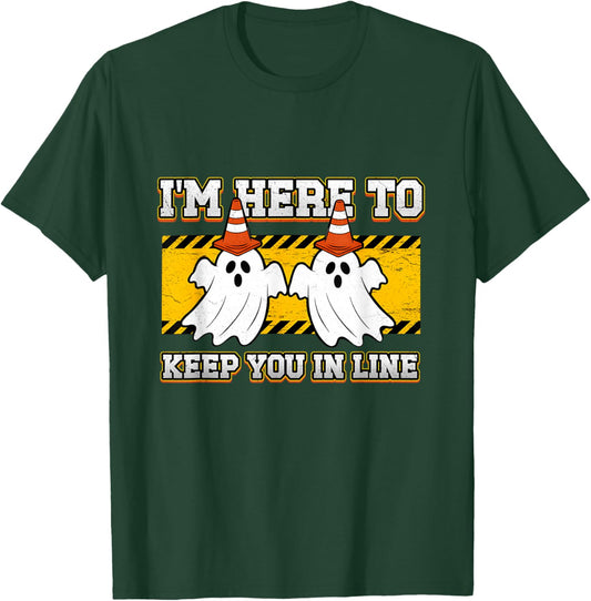 Traffic Cone Ghost Halloween I'm Here to Keep You in Line T-Shirt - T-Shirt | Forest