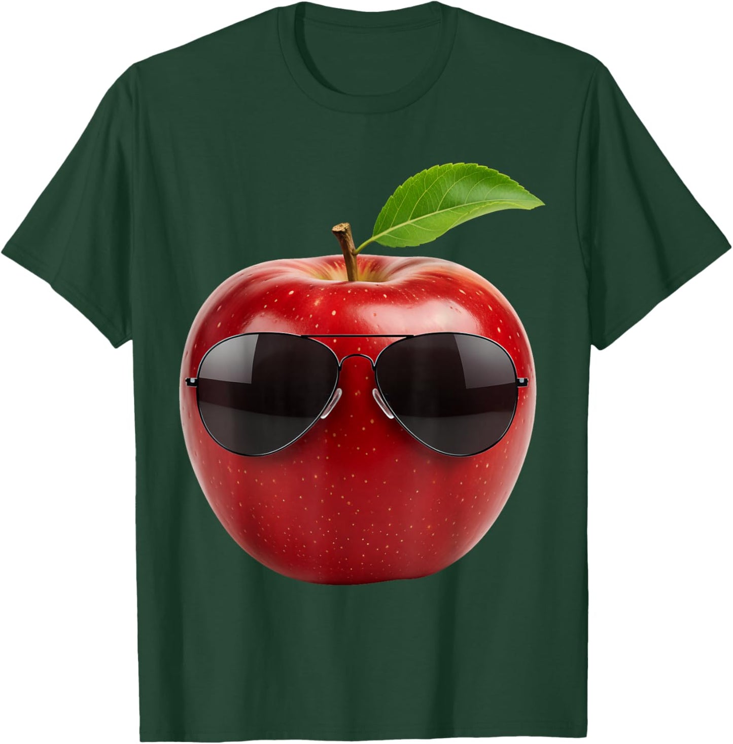 Apple Wearing Sunglasses Funny Fruit Lover Costume T-Shirt - T-Shirt | Forest