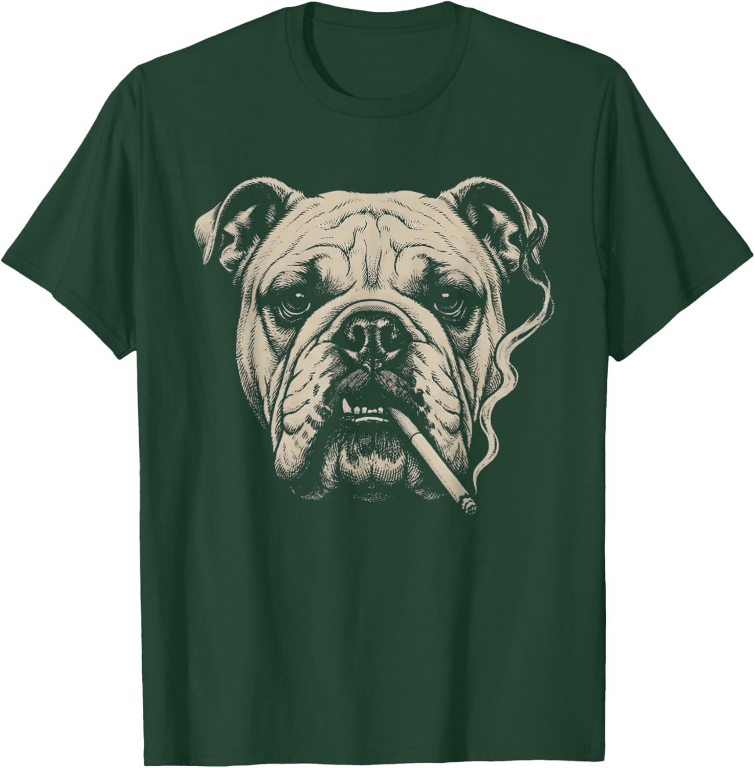 Dog Smoking Cigarette Funny English Bulldog Meme T-Shirt - T-Shirt | Forest