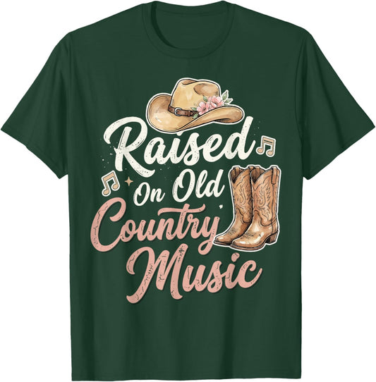 Raised On Old Country Music T-Shirt - T-Shirt | Forest