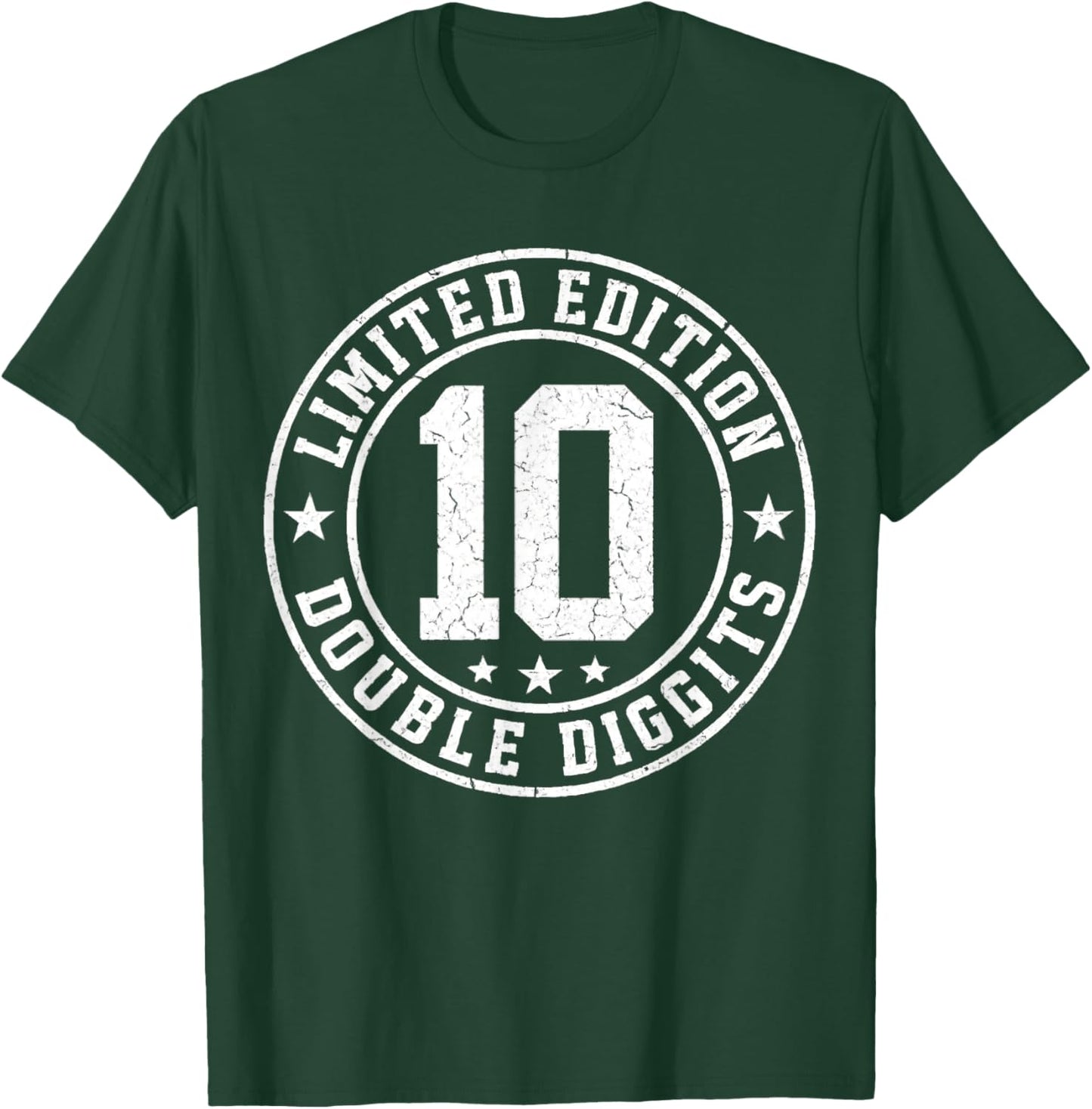 10th Birthday Boys 10 Years Officially Double Digits Bday T-Shirt - T-Shirt | Forest