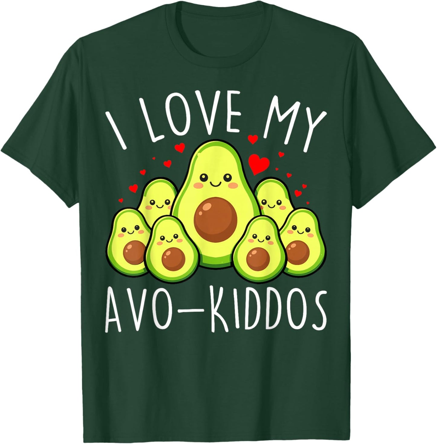 I Love My AVO Kiddos Funny Teacher Valentine's Day Avocado T-Shirt - T-Shirt | Forest