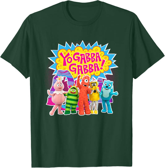 Kids Yo Gabba Gabba! Colorful Character Photo TV Show T-Shirt - T-Shirt | Forest
