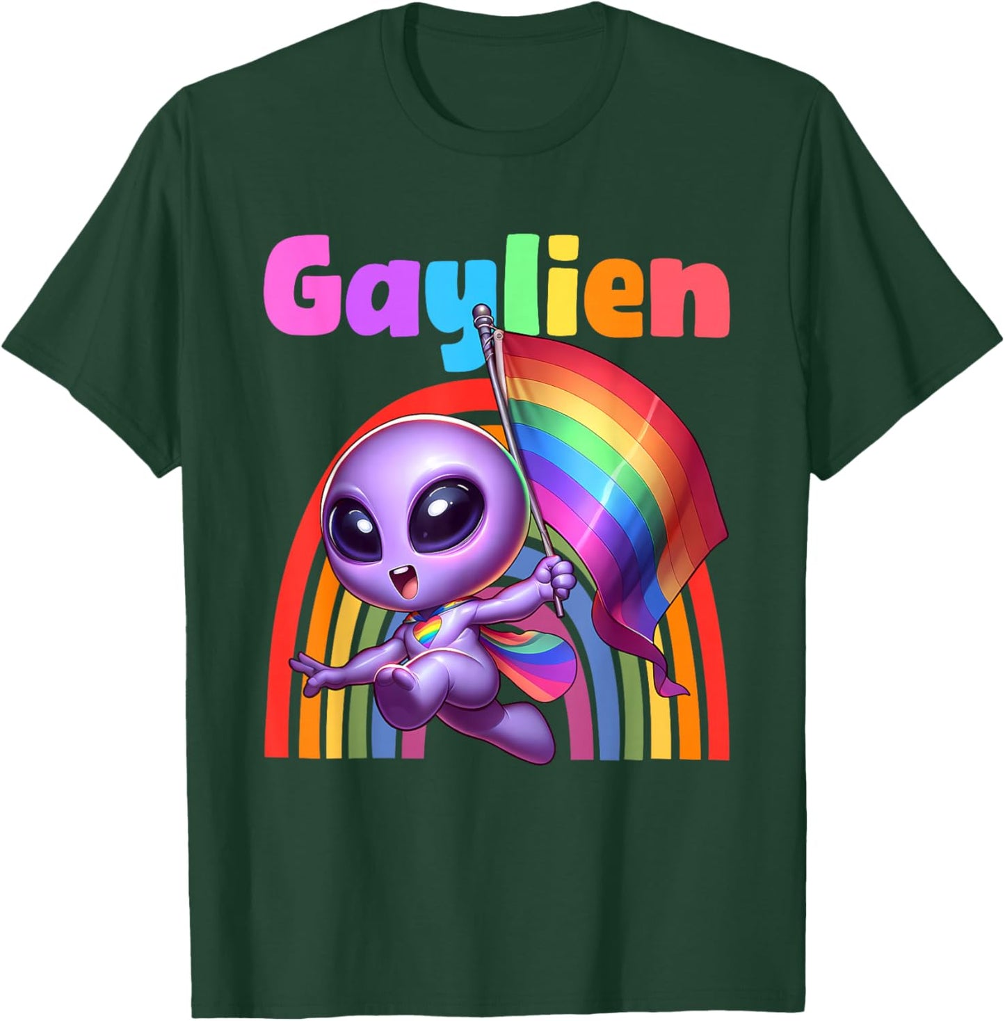 Gaylien Gay Alien Pride LGBTQ T-Shirt - T-Shirt | Forest