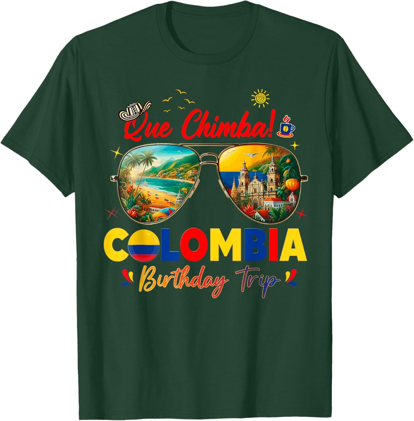 Colombia Vacation Cartagena Trip Crew T-Shirt - T-Shirt | Forest