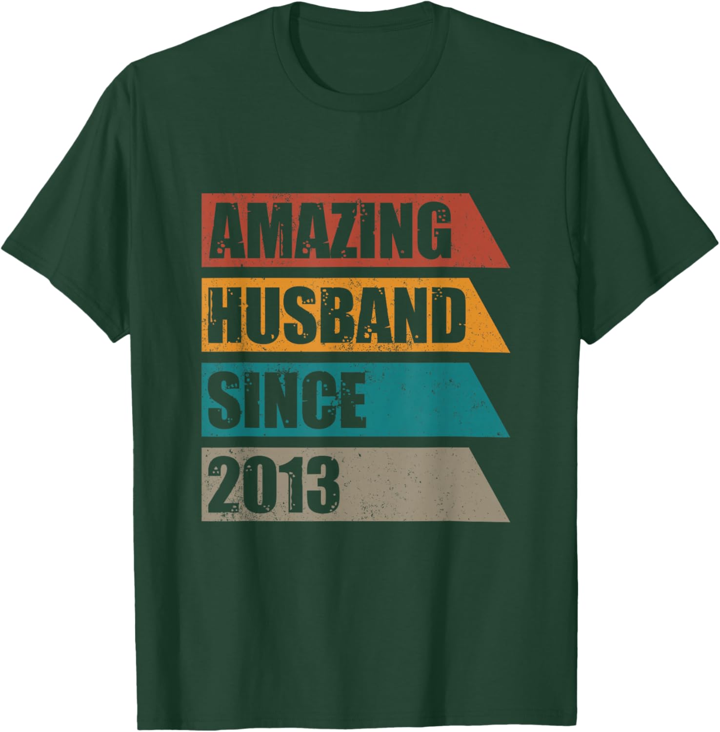 Retro Amazing Husband Since 2013 13th Wedding Anniversary T-Shirt - T-Shirt | Forest