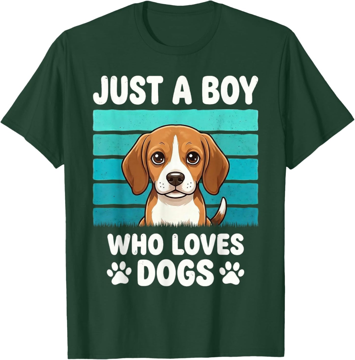 Just a Boy Who Loves Dogs Funny Dog Lover Kids Boys T-Shirt - T-Shirt | Forest