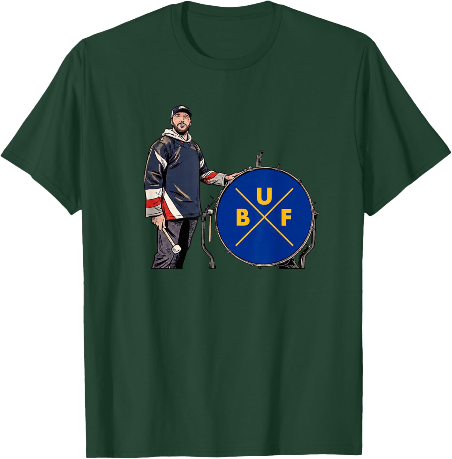 Buffalo Hockey Bang The Drum for 716 T-Shirt - T-Shirt | Forest