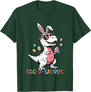 Kids Easter Dino Bunny Egg A Saurus Trex Bunny Boys Kids Toddler T-Shirt - T-Shirt | Forest