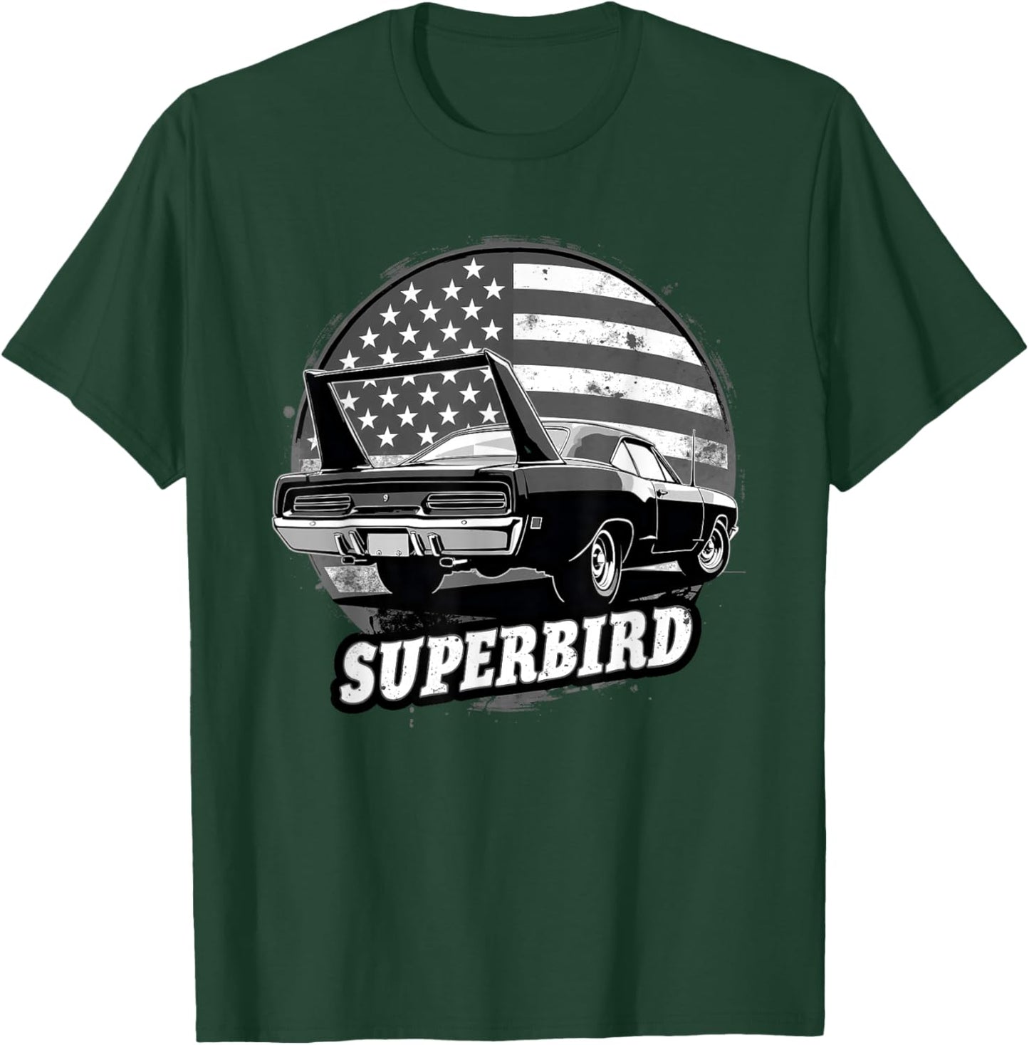 Old School Plymouth Superbird Classic car American Flag 1970 T-Shirt - T-Shirt | Forest