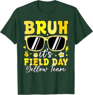 Bruh It's Field Day Yellow Team Outdoor Games Kids Teacher T-Shirt - T-Shirt | Forest