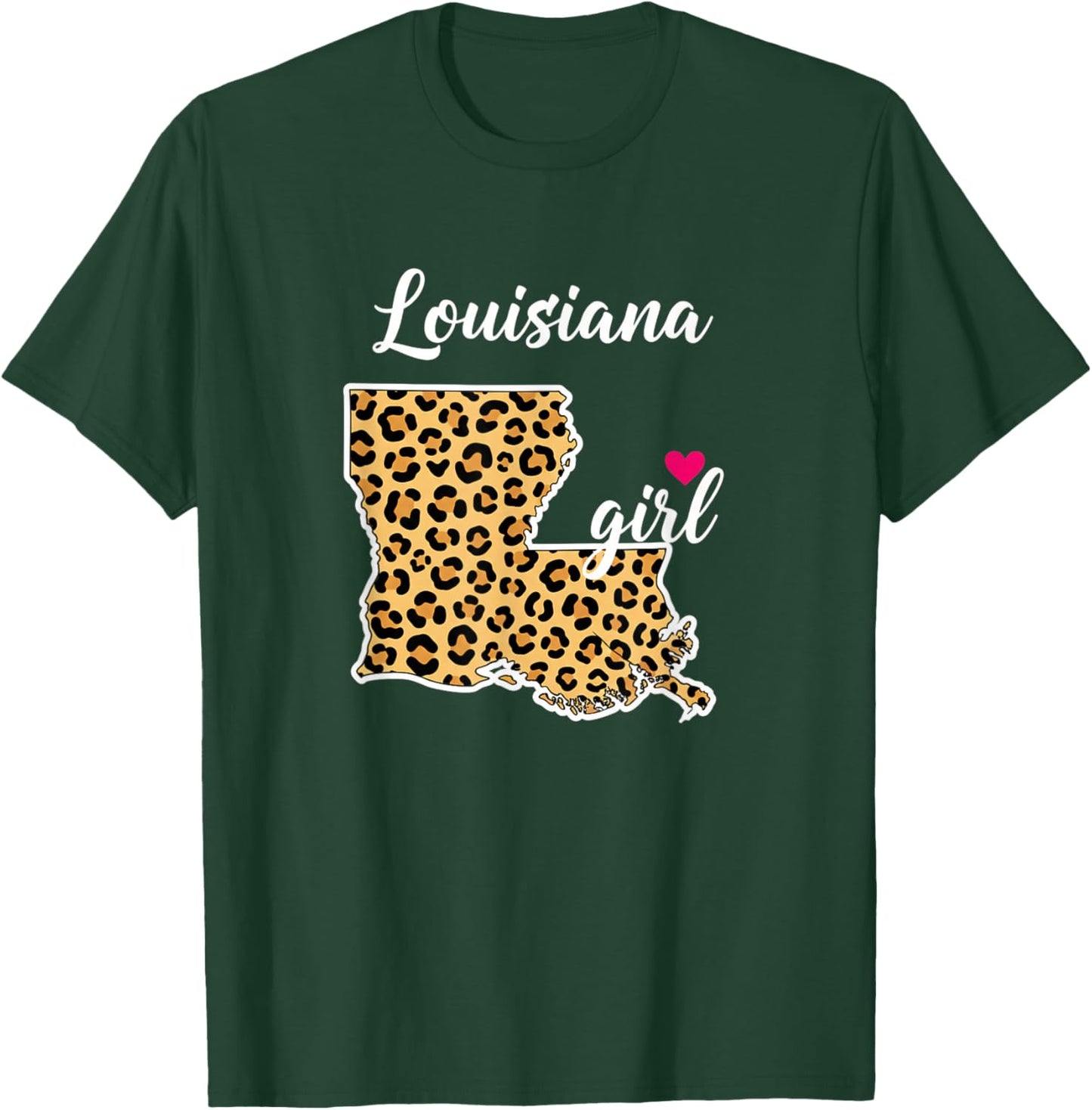 Louisiana Girl Leopard State Pride Louisiana Map T-Shirt - T-Shirt | Forest